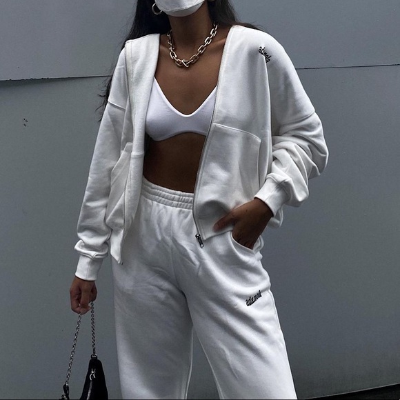 ADANOLA White Straight Leg Sweatpants - Picture 6 of 16